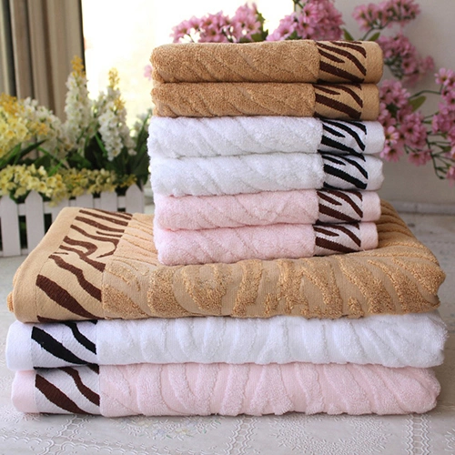 Ultra Absorbent Tiger Pattern Bamboo Fiber Bath Towel Home Washcloth Hand Towel
