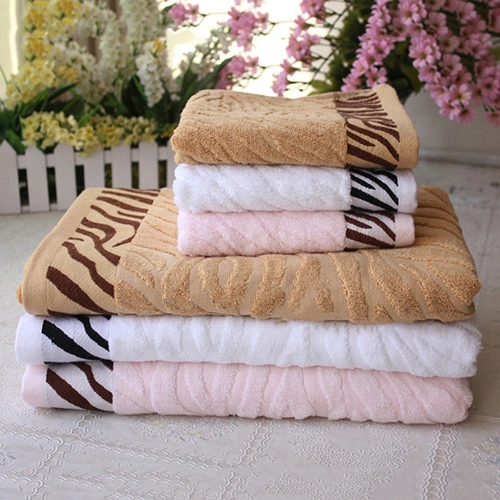 Ultra Absorbent Tiger Pattern Bamboo Fiber Bath Towel Home Washcloth Hand Towel