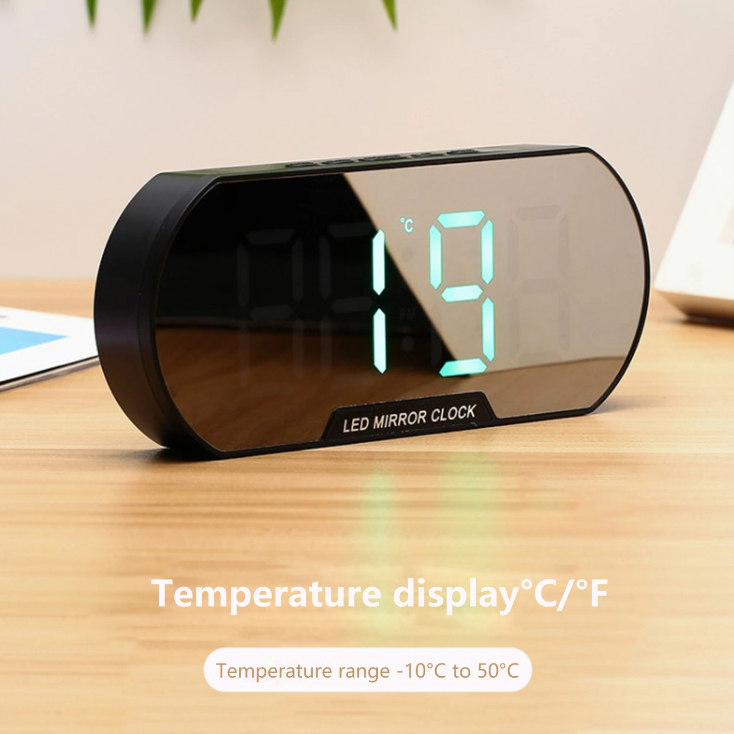 Alarm Clock Large Screen Snooze Function Plastic Desk LED Digital Alarm Clock with Smart Night Light Home Supplies 