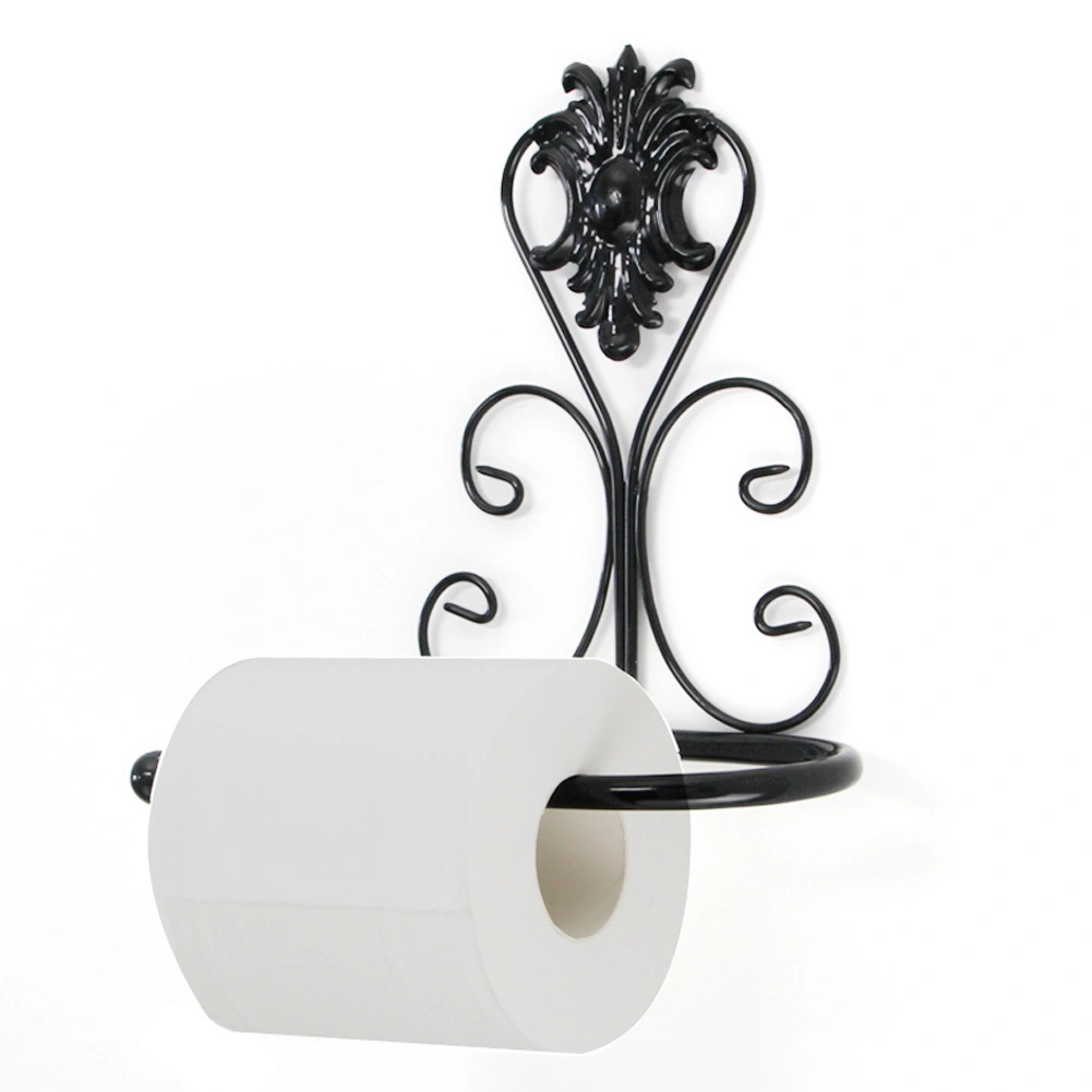 Wall Mounted Vintage Iron Toilet Paper Roll Towel Holder Rack Bathroom Decor