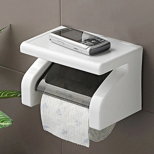 Wall Mounted Plastic Waterproof Toilet Bathroom Tool Roll Paper Tissue Holder
