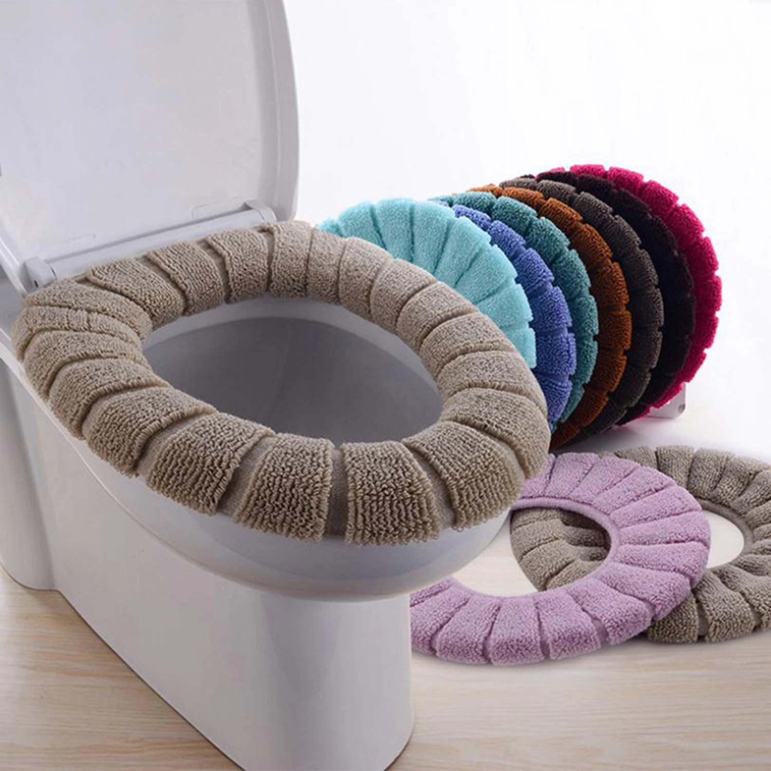 Toilet Seat Cover Comfortable Reusable Fiber Washable Toilet Seat Cushion for Bathroom