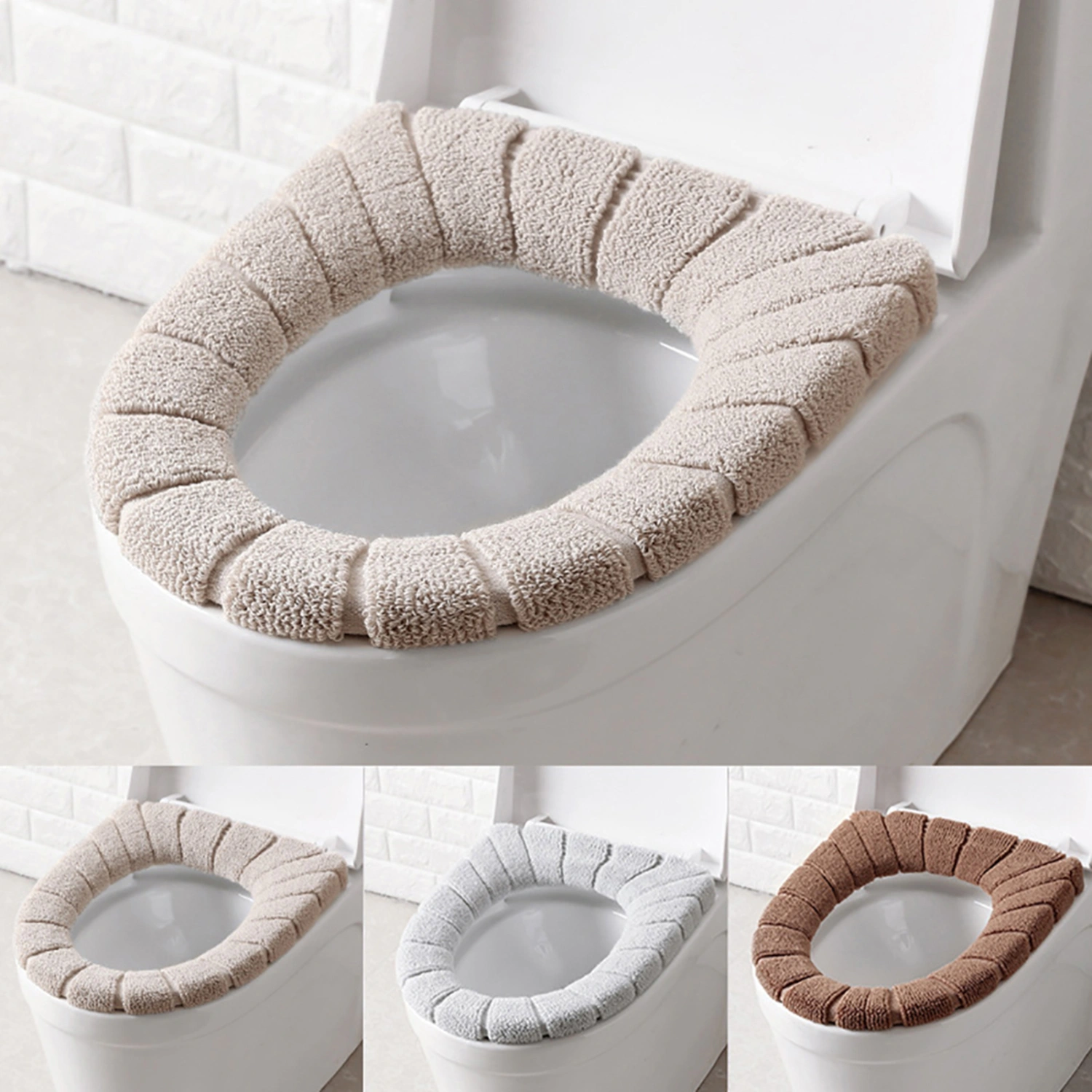 Toilet Seat Cover Comfortable Reusable Fiber Washable Toilet Seat Cushion for Bathroom