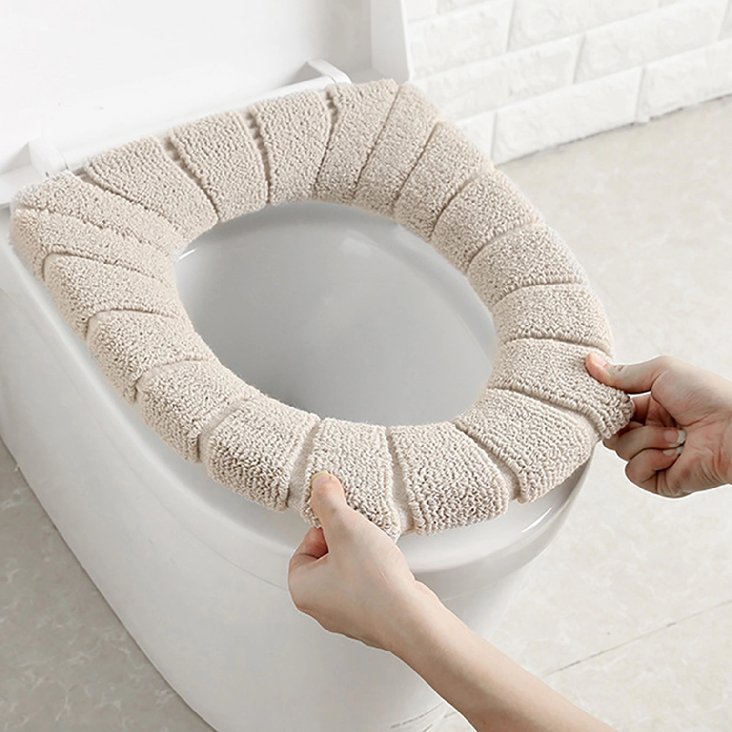 Toilet Seat Cover Comfortable Reusable Fiber Washable Toilet Seat Cushion for Bathroom