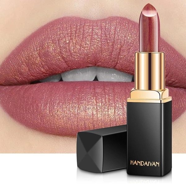 Professional Lips Makeup Waterproof Long Lasting Pigment Nude Pink Mermaid Shimmer Lipstick Luxury Makeup