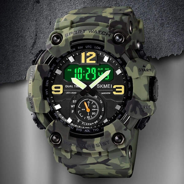 SKMEI 1637 Mens Outdoor Casual Military Wristwatch LED Digital Sport Student Watch Male Clock