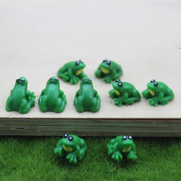 Mini Frog Figurines Miniatures Garden Decoration Home Resin Little Green Frog 1:12 Doll House Accessories