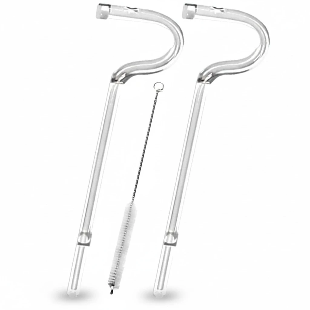 Reusable Glass Straw with Cleaning Brush Perfect for Smoothies, Tea, Hot Chocolate and Juices