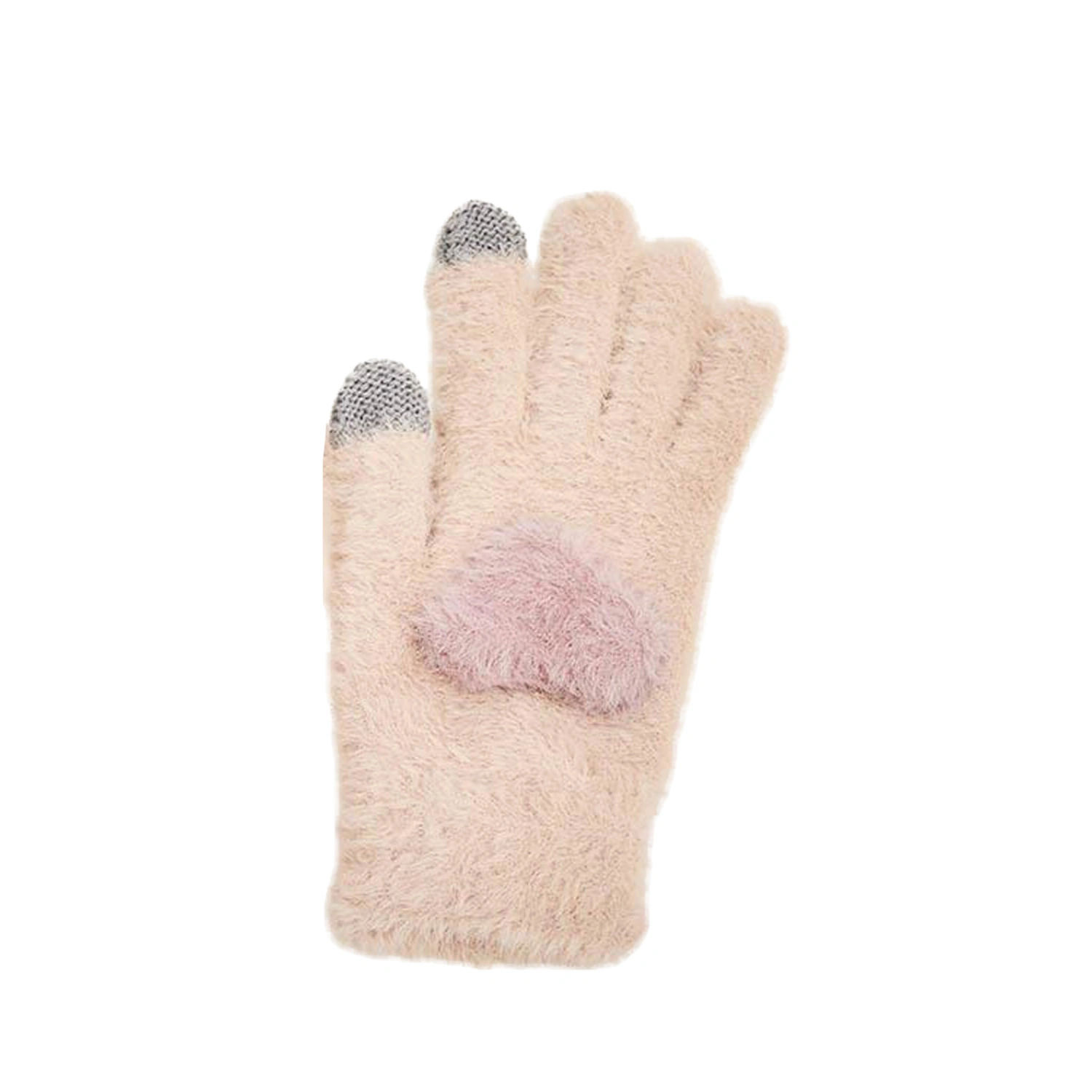 Winter Fuzzy Knit Gloves, Winter Warm Touchscreen Gloves Elastic Cuff Texting Gloves