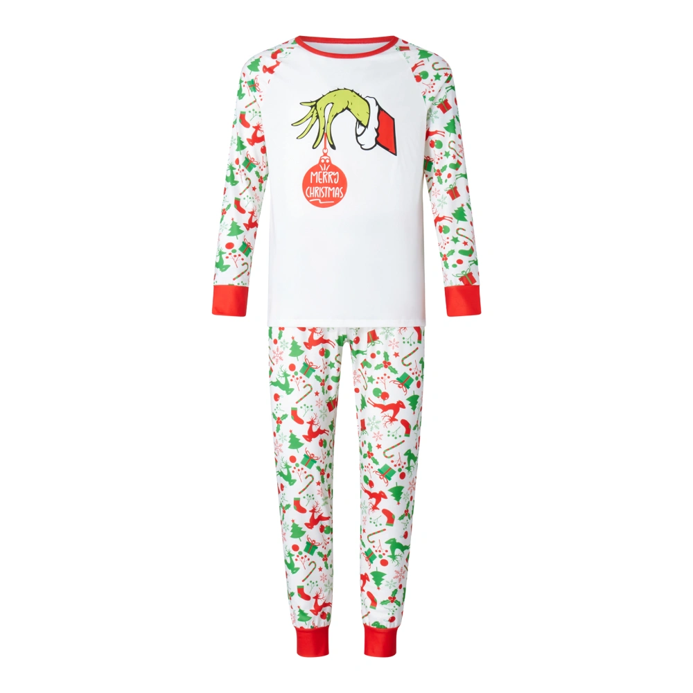 Family Matching Christmas Pajamas, Print Long-Sleeved Tops + Trousers