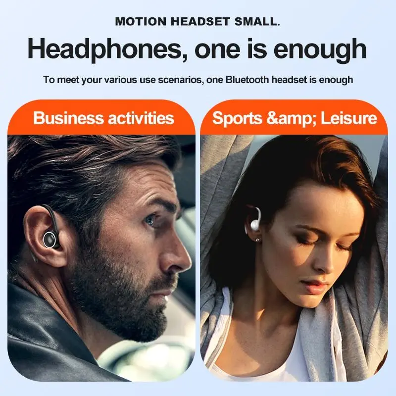 A1S Bluetooth 5.2 Headset One-Ear Earhook Sports Earphone Long Standby Mini In-Ear Business Earhook Headphone