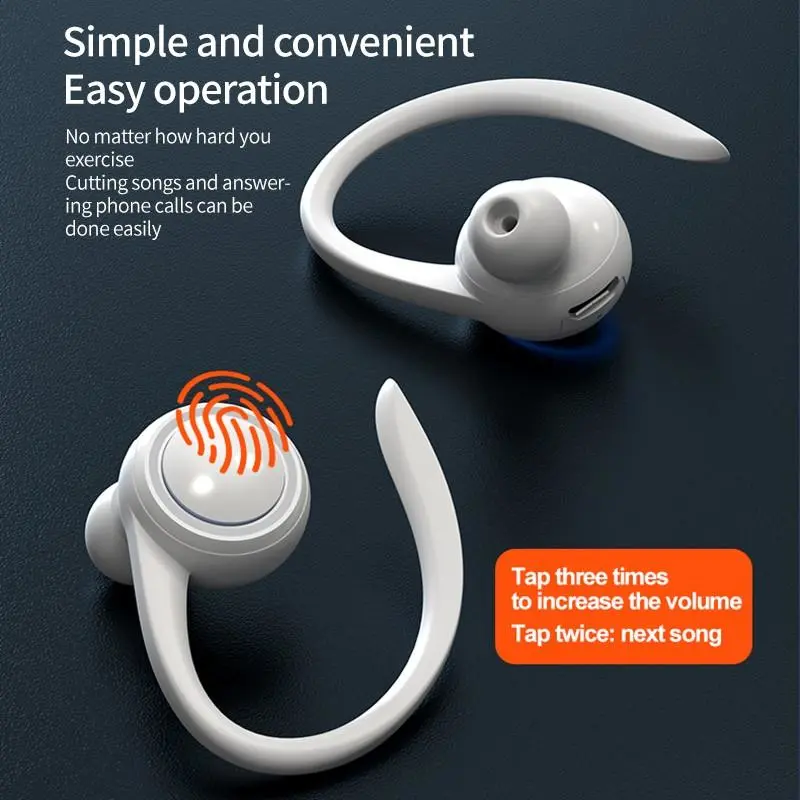 A1S Bluetooth 5.2 Headset One-Ear Earhook Sports Earphone Long Standby Mini In-Ear Business Earhook Headphone