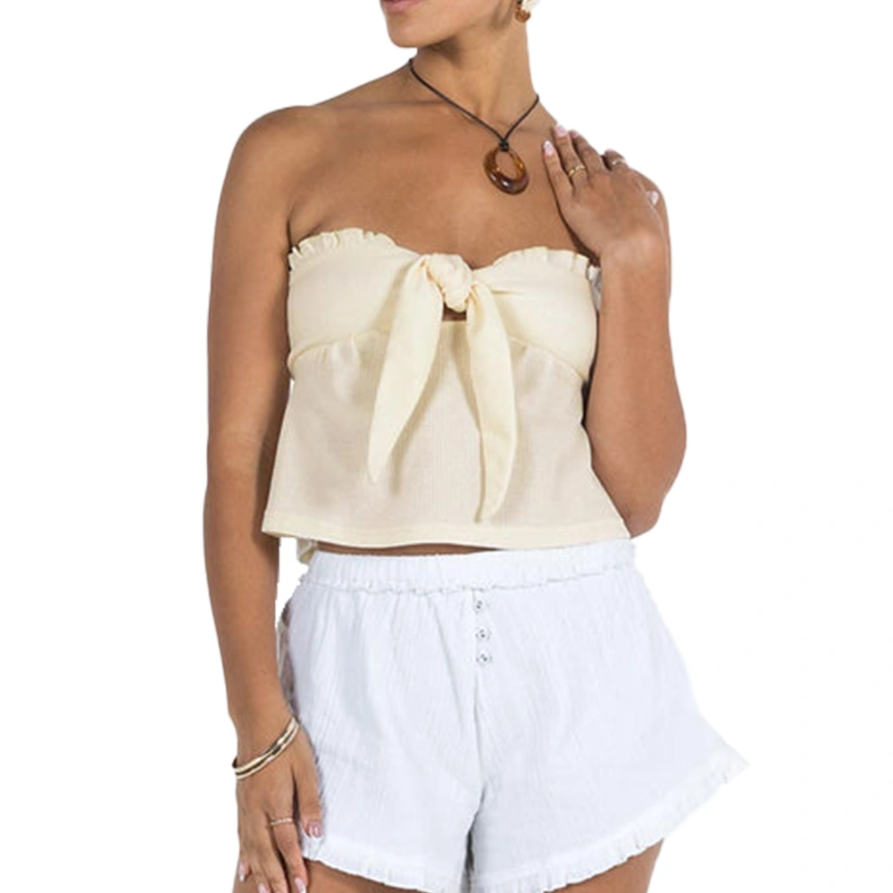 Women's Summer Sleeveless Off Shoulder Knotted Going Out Tops