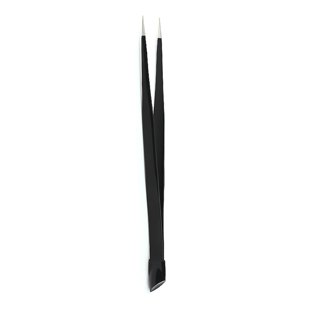 Nail Tweezers Straight Tip Double Ended Metal Tweezers with Silicone Pressing Head Rhinestone Picker Tool Accessory