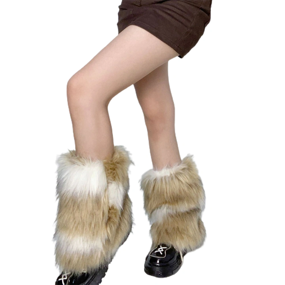 Women Furry Leg Warmers Super Soft Faux Fur Boots Shoes Cuffs Covers