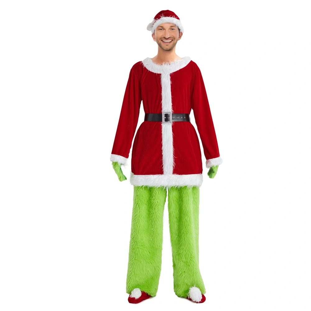 Christmas Outfit, Monster Costume Furry Tops Pants Hat Gloves Socks Cosplay Costume