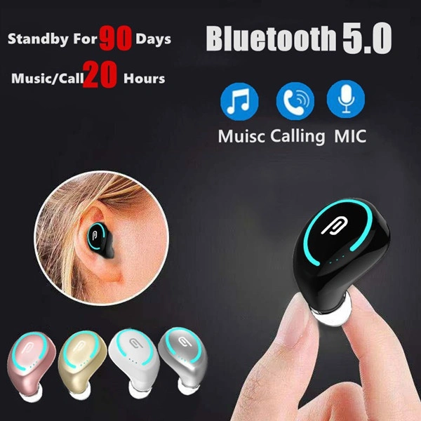 2023 Mini Wireless Bluetooth 5.0 Earphones in Music Invisible Sports Earplug Headset one button with Microphone Super Stereo Headphones