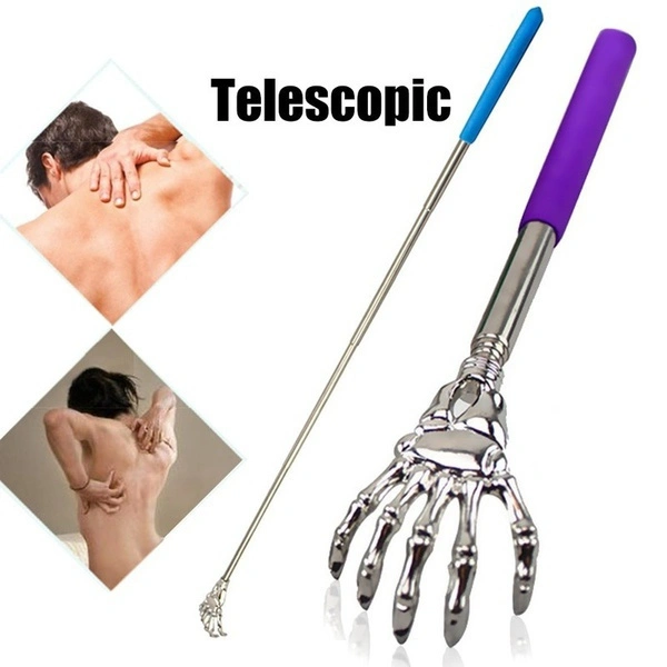 new retractable back scratcher tool stainless steel horn massager, massage tool used to relax the back