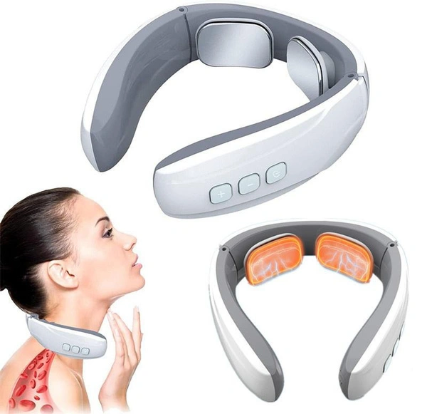 Neck Acupoints Lymphvity Massage Device, Intelligent Neck Massage 6 Massage Modes Micro-Electric Pulse Neck Massager for Pain Relief, Promote Blood Circulation