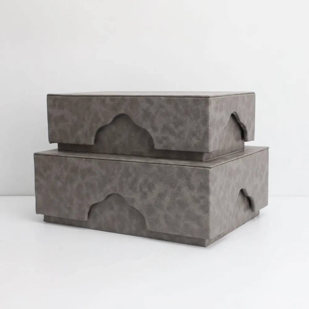 Leather Desktop Storage Box Soft Decorative Ornaments