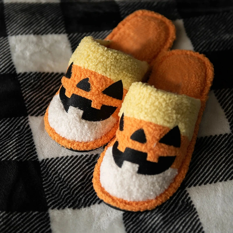 Candy Corn Jack O Lantern Slippers Halloween Corn Jack-o'-lantern Slippers