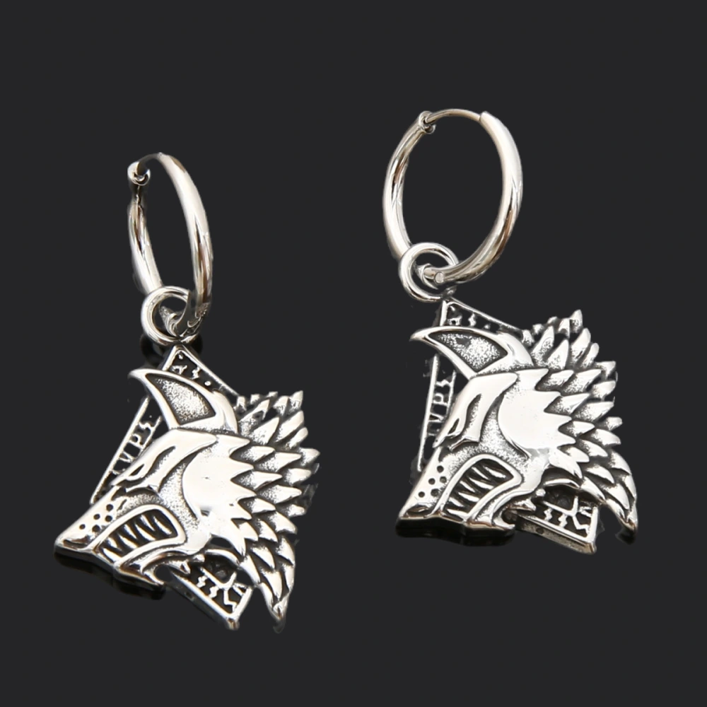 Aoding Triangle Rune Stainless Steel Fashion Vintage Earrings