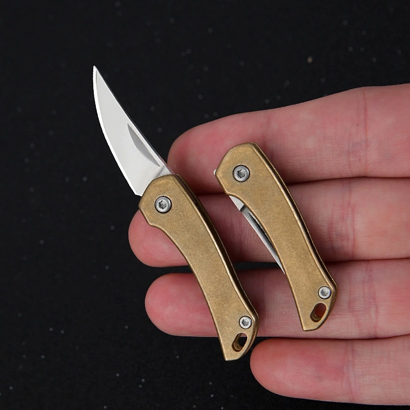 Retro Brass Rhino Mini A Folding Knife Sharp Self-defense