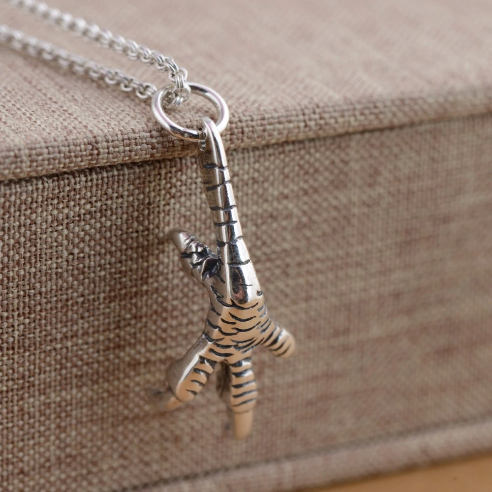Bird Claw Tower Dragon Pendant Necklace