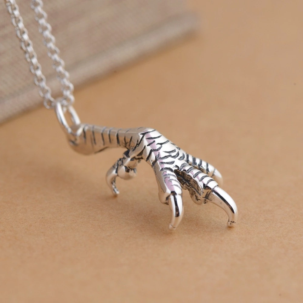 Bird Claw Tower Dragon Pendant Necklace