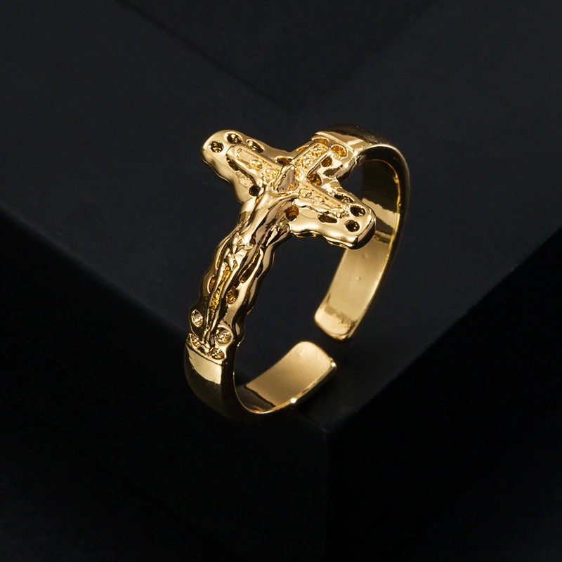 Women's Copper-plated Gold Micro Inlaid Zircon Geometric Simple Ring