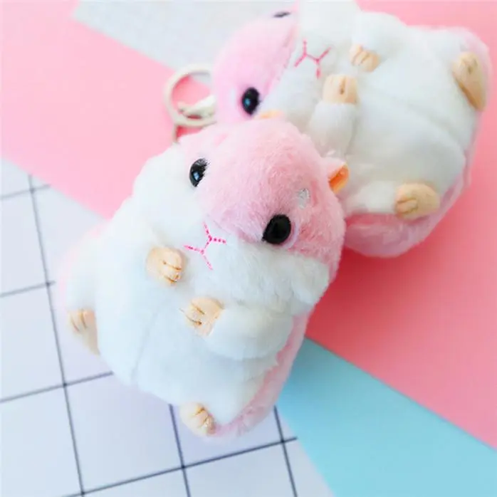 Cute Soft Plush Cartoon Animal Small Hamster Toy Doll Key Chain Stuffed Mouse Toy Gift