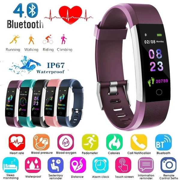 Fitness Tracker Activity Tracker Watch with Heart Rate Monitor Waterproof Smart Fitness Band with Step Counter Calorie Counter Pedometer Watch for Kids Women and Men