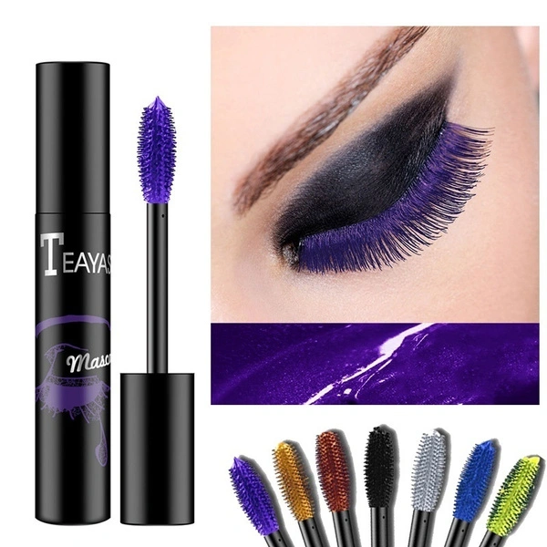 Professional Makeup Mascara Waterproof Fast Dry Eyelashes Curling Lengthening Makeup Eye Lashes Blue Purple Mascara