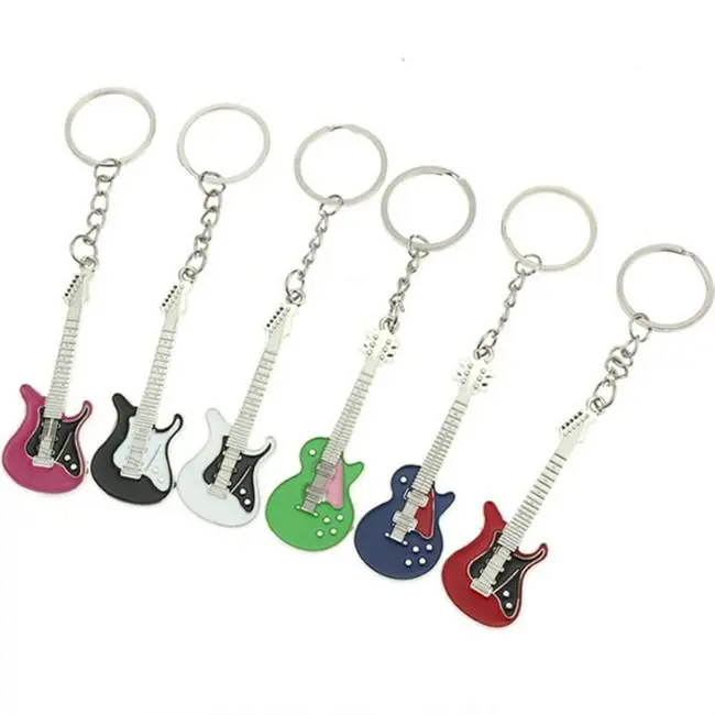 1 Piece Guitar Keychain Creative Guitar Musical Instrument Keychain Gift Fashion Pendant