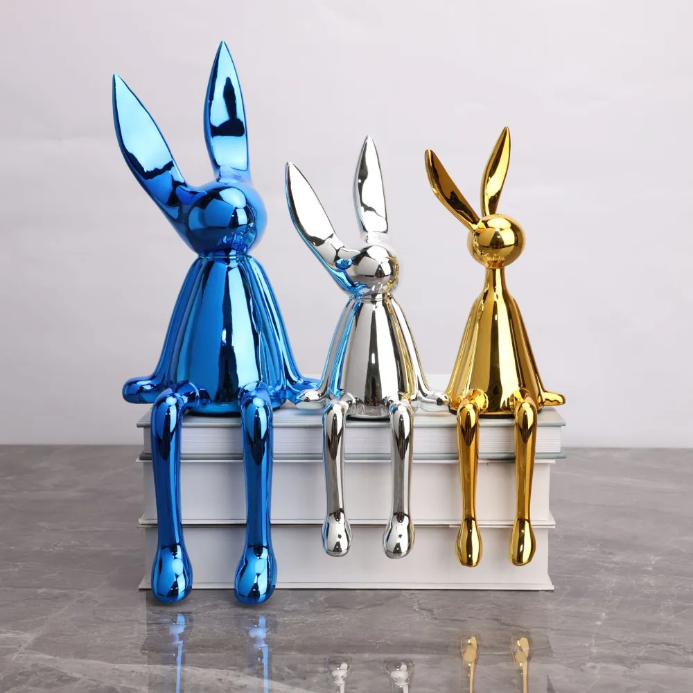 Modern Simple Electroplating Sitting Rabbit Living Room Decorations Ornaments