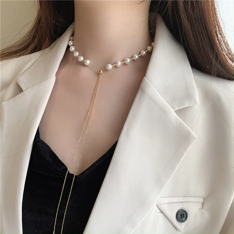 Women's Multi-tassel Long Freshwater Pearl Necklace