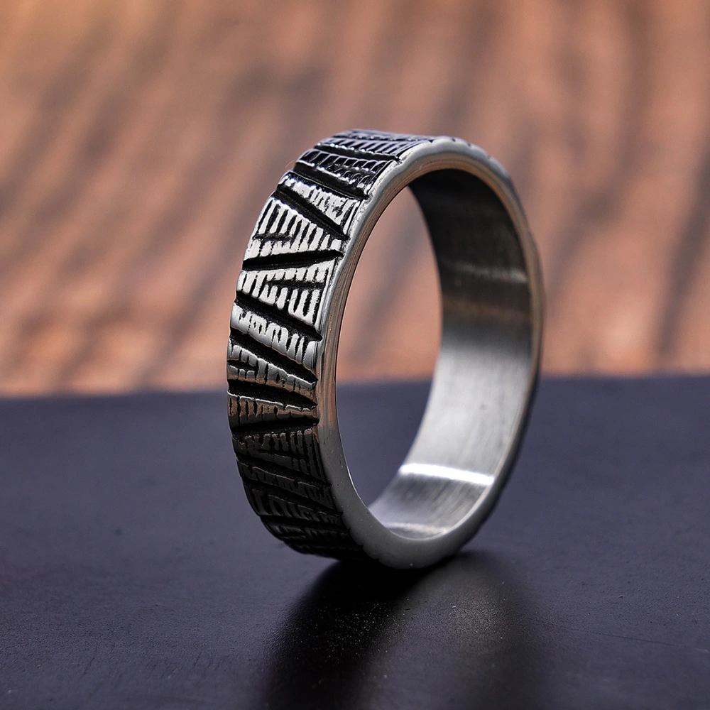 Titanium Steel Textured Unisex Ring