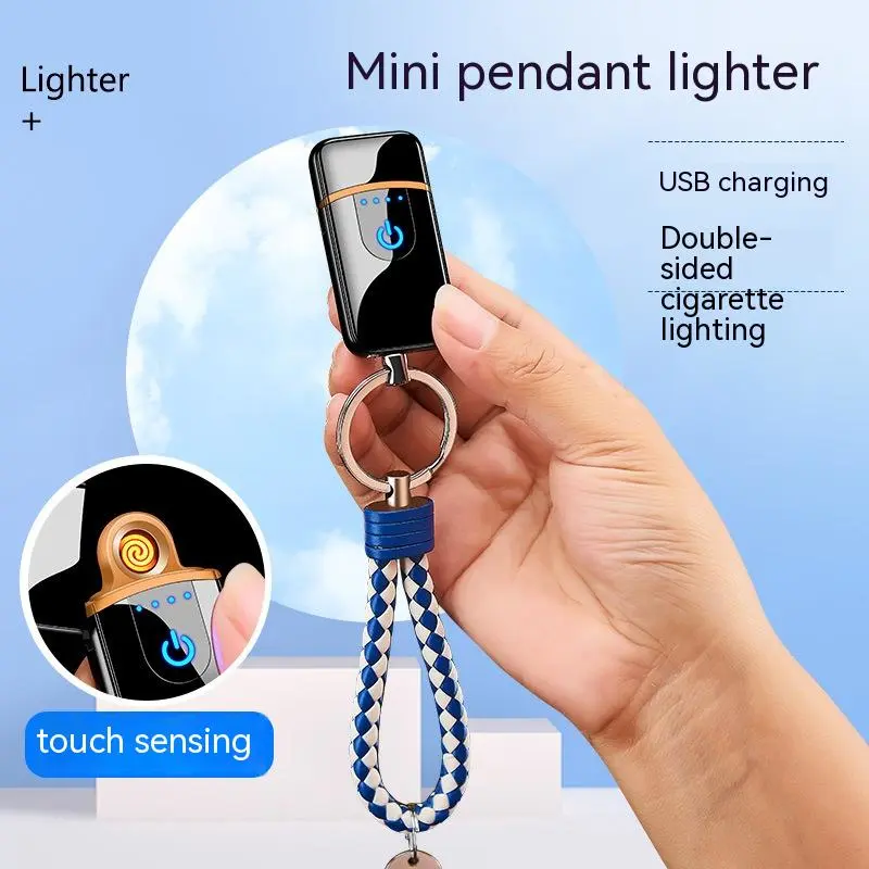 USB Keychain Touch Charging Windproof Electronic Cigarette Lighter