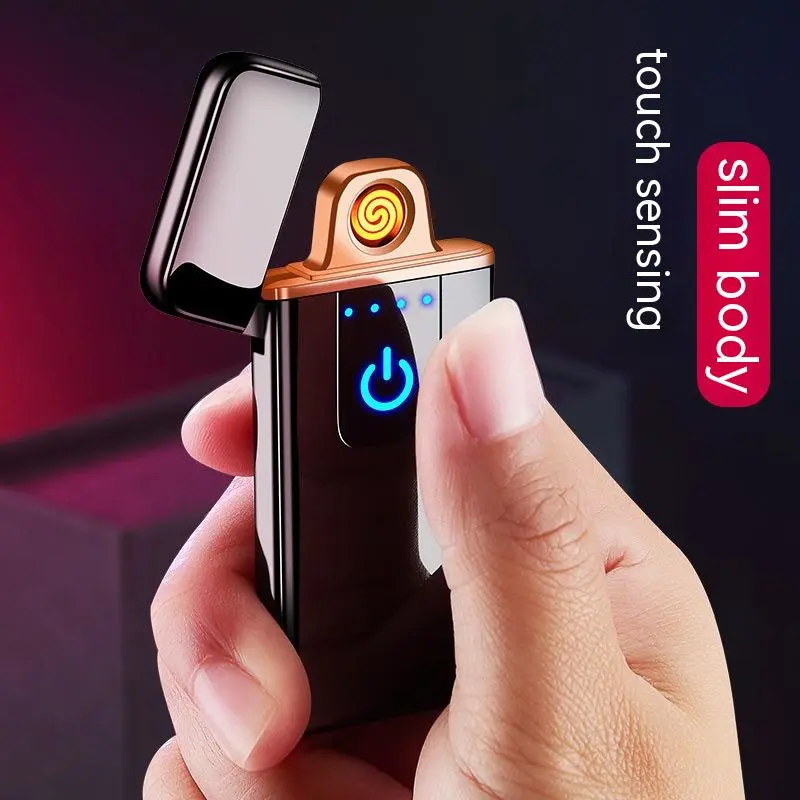 Windproof Touch Sensing Side Illuminated USB Charging Lighter