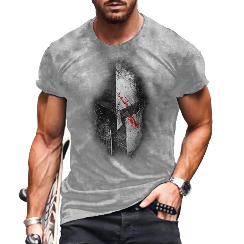 Men's New T-shirt Summer Fashion Knight 3D Printing Youth Trendy Tops
