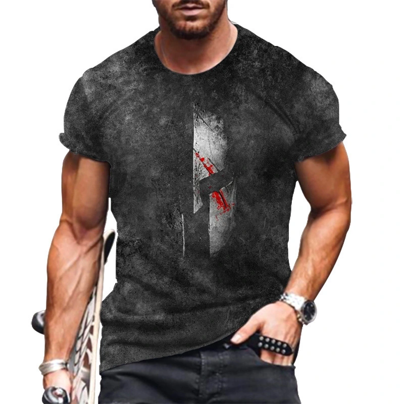 Men's New T-shirt Summer Fashion Knight 3D Printing Youth Trendy Tops