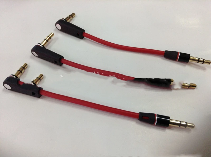 Elbow To Straight Head Audio Cable Short Wire Gold Plated Oxygen Free Copper Alignment 35MM Aux Wire Headset Cable