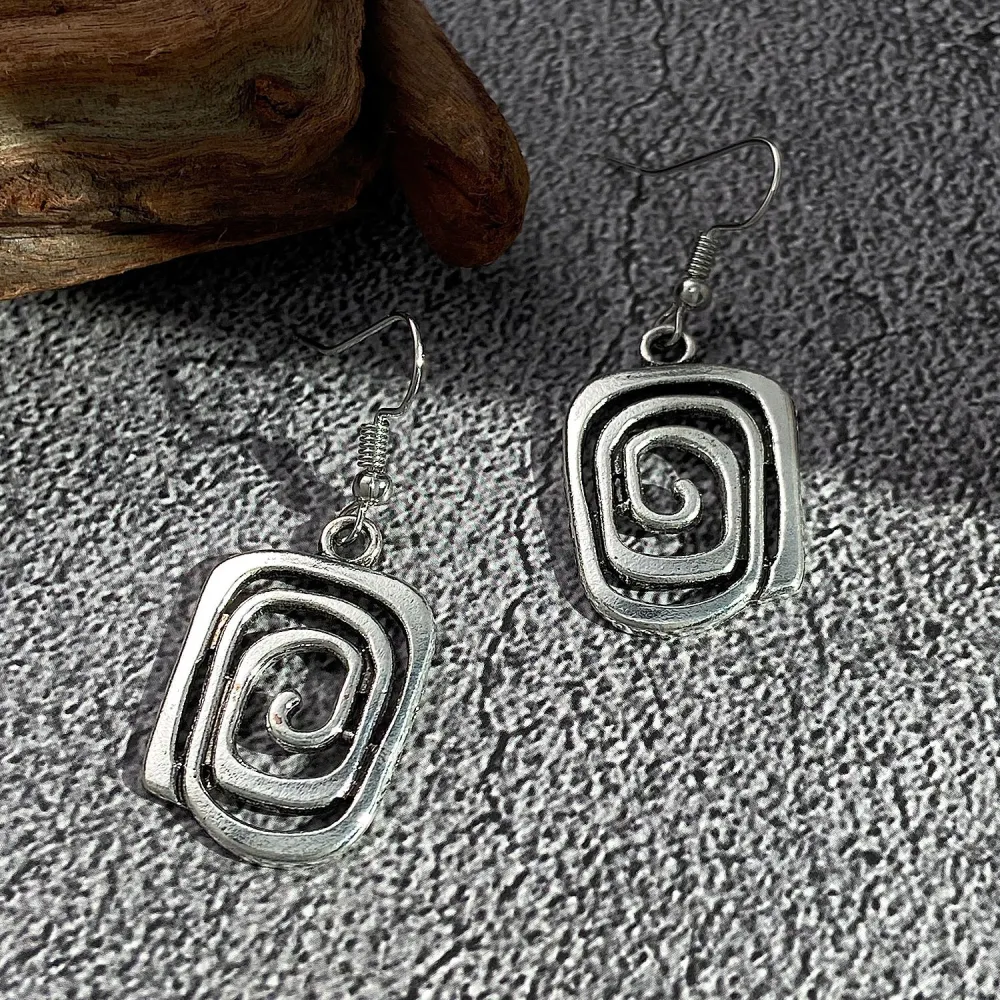 Geometric Alloy Pendant Earrings