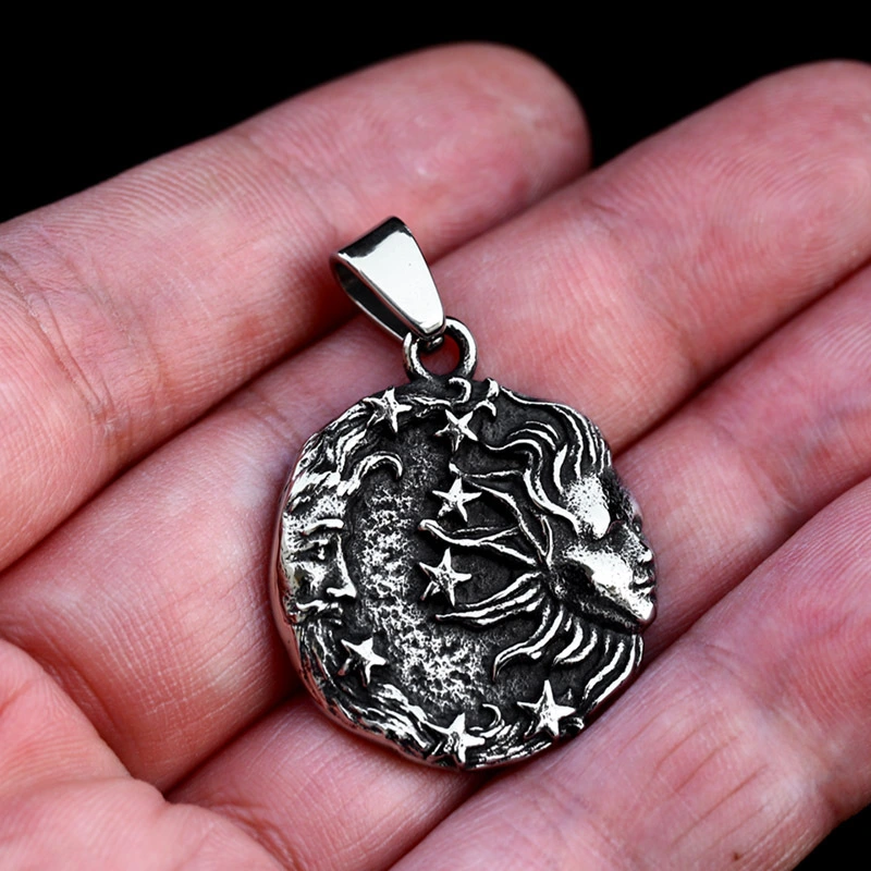 Stainless Steel Cast Greek Mythology Face Retro Titanium Steel Pendant