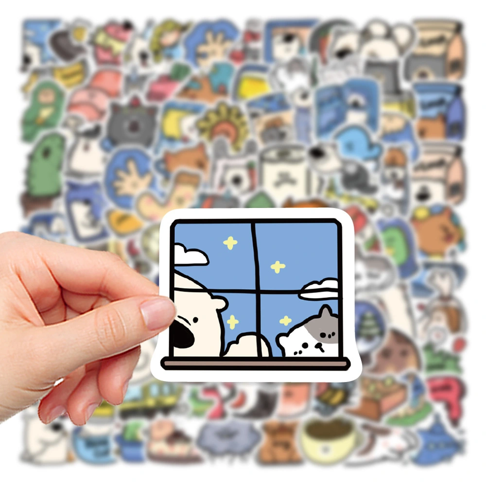 Cartoon Animal Hotel Sticker Luggage Journal Book