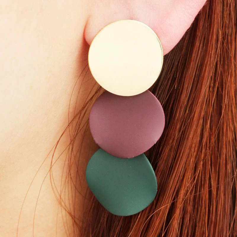 Creative And Elegant Simple Geometric Round Irregular Earrings