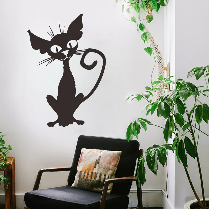 Foreign Trade Carved Wall Stickers Halloween Thriller Black Cat Creative Wall Decoration Removable Stickers FX1531 Van Gogh