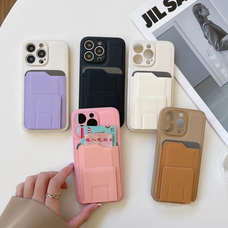 Card Holder Bracket Phone Case Leather Protection