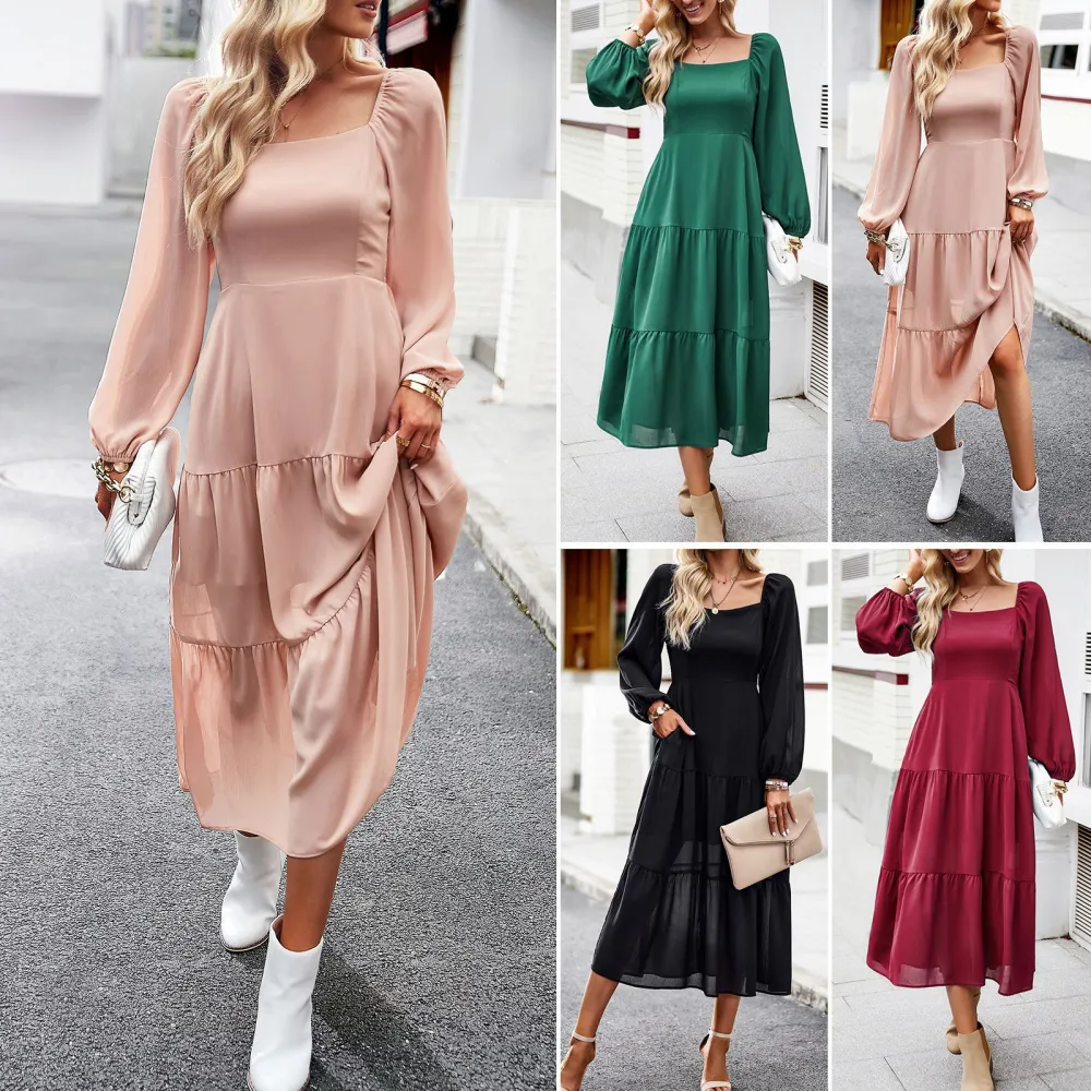 Square Collar Dress Female Temperament Elegant Dress