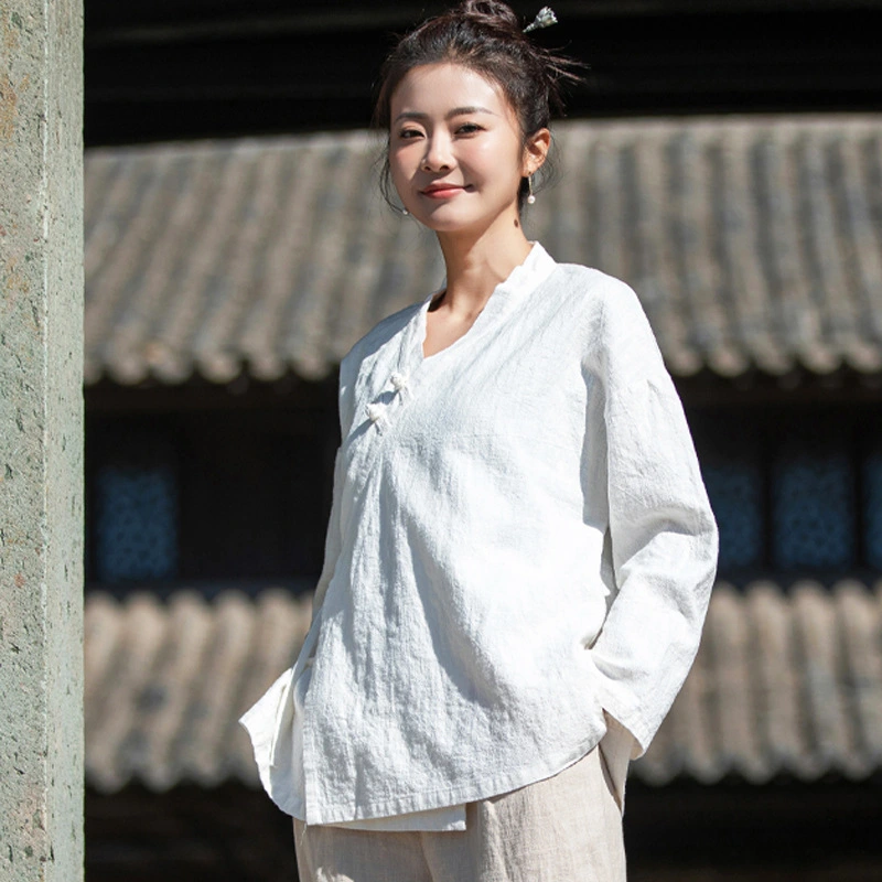 Cotton And Linen Chinese Retro Top